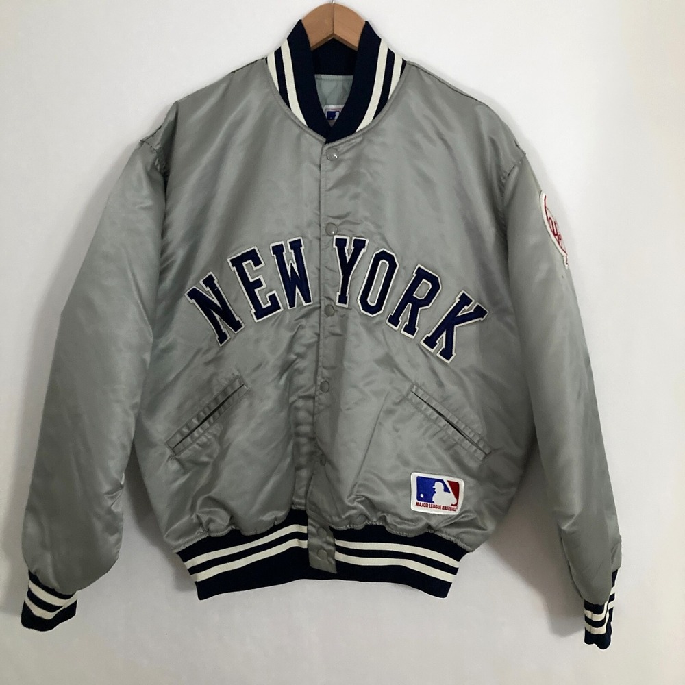 Vtg 80s New York Yankees‎ Satin Varsity Jacket Fits 2XL USA Union Quilted Felco